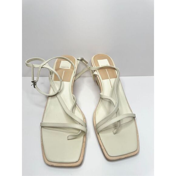Dolce Vita Sandals Size 11 Gemini Cream Square Toe Wedge Heel - Picture 4 of 8